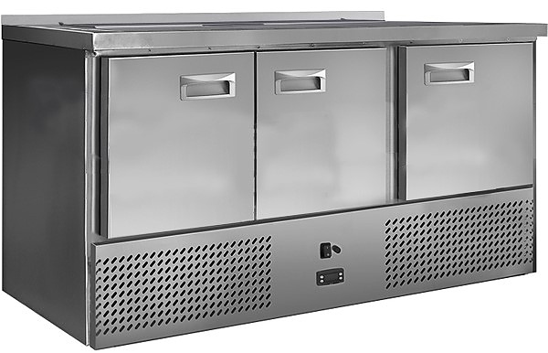 Стол холодильный для салатов Finist СХСнс-700-3 8GN1/6 (нижний холодильный агрегат) с крышкой