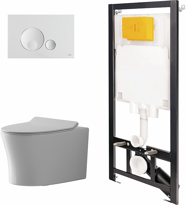 Унитаз подвесной с инсталляцией и панелью смыва OLI 80 ECO 886914GBO1+PN41711