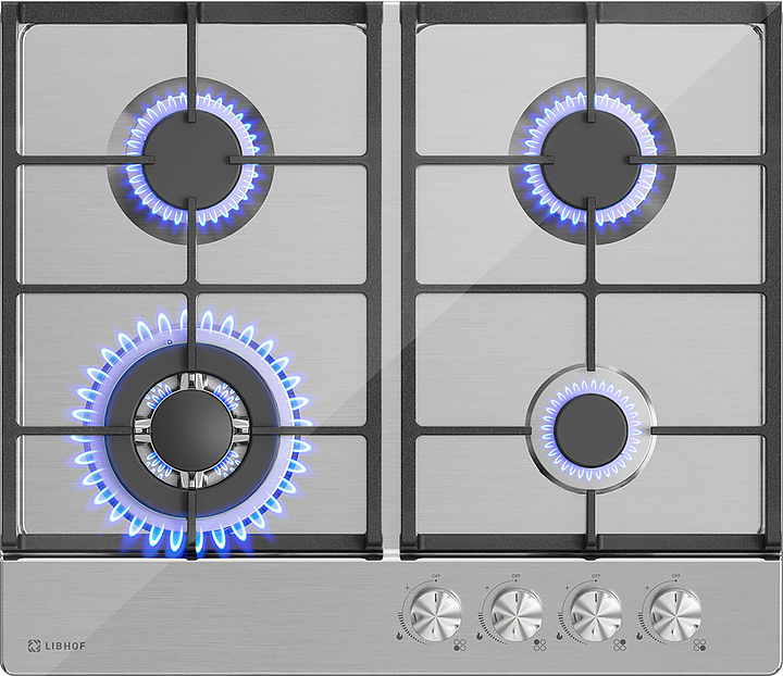 Варочная панель газовая Libhof GS-604 silver (нерж. сталь)