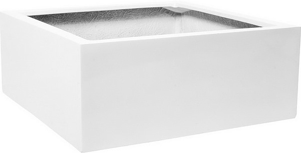 Кашпо Pottery Pots Jumbo Low (73х73х25 см) низкое, белое глянцевое