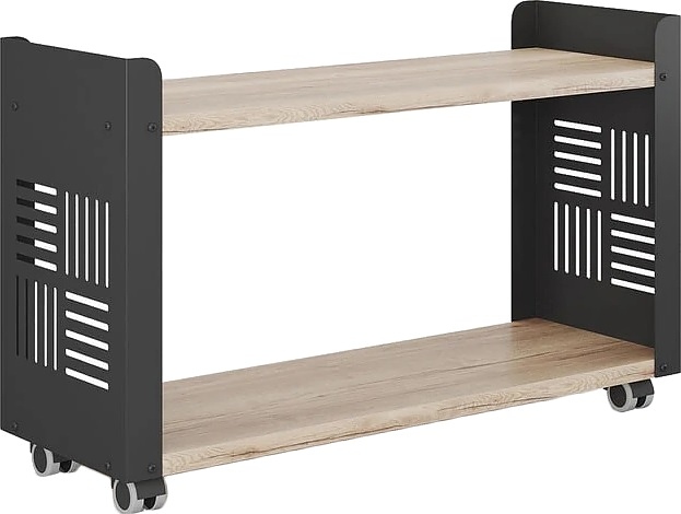 Стеллаж мобильный КОБОР SМ2-90/30 black/natural