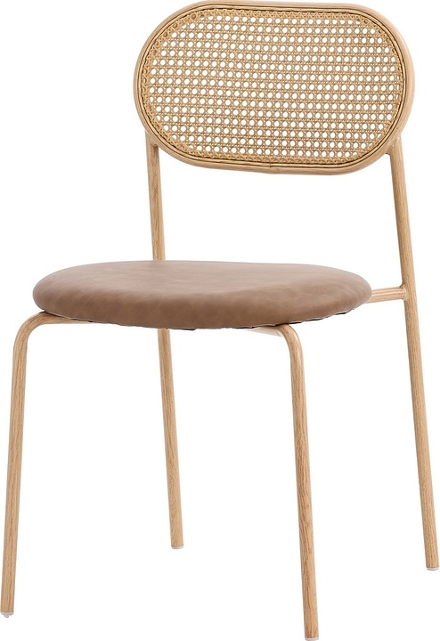 Стул Hesby Enigma (экокожа / полиротанг / фанера / металл) коричневый / светлое дерево