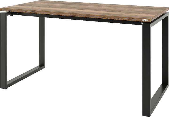Стол офисный прямой ZAMM Зета 60х30 ТР 1200х700, дуб галифакс олово /черный муар