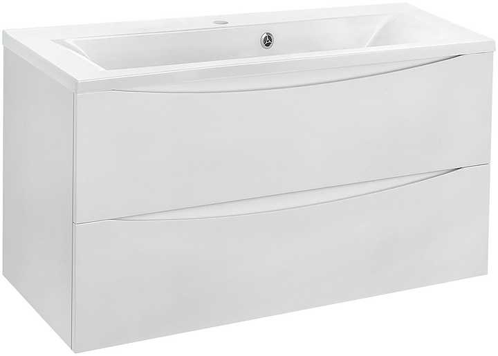 Тумба под раковину Vincea Mia 900 G.White 89х44,3 см, подвесная, белая глянцевая