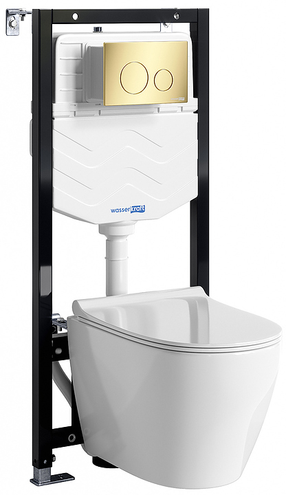 Система инсталляции с унитазом Wasserkraft Aller 10TLT.010.ME.PG02.H002 золото глянцевое