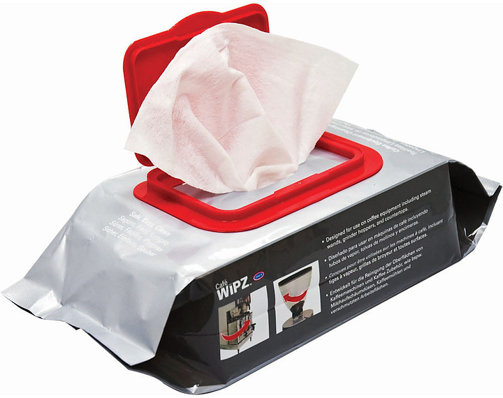 Салфетки влажные для ухода за кофейным оборудованием URNEX Café WIPZ, упак 100 шт