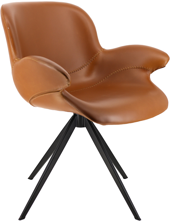 Кресло обеденное Everprof Aurora экокожа, коричневое