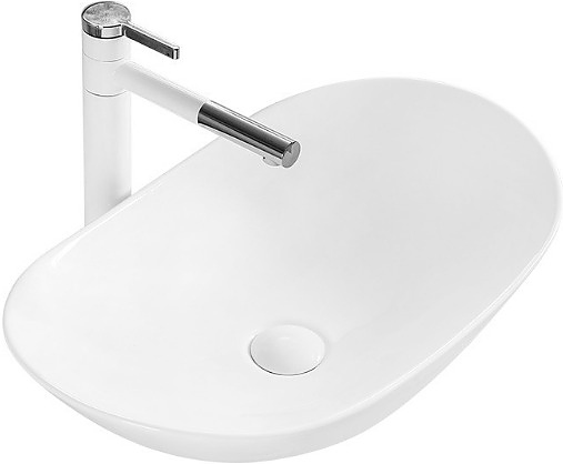 Раковина накладная Mira MR-6236 62х36 см, без отв. под смеситель, керамика