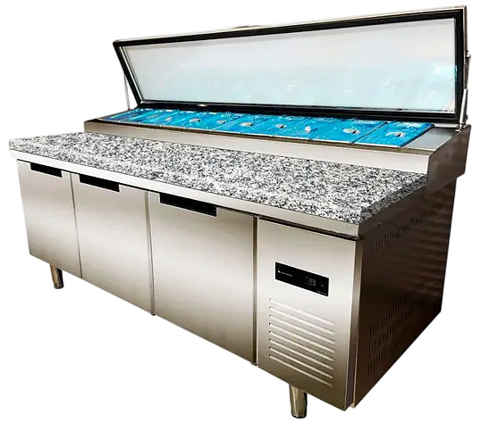 Стол холодильный для пиццы CLSY Saladetta 200 камень, 610 л нержавеющая сталь