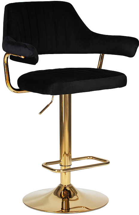 Стул барный DOBRIN 5019-LM-N CHARLY GOLD (черный велюр) 2 шт.