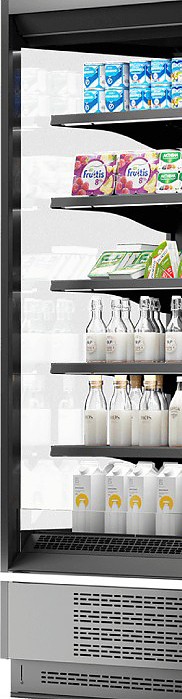 Боковина для горки холодильной Dazzl Vega 080 H210 Plug-in металлическая с зеркалом левая