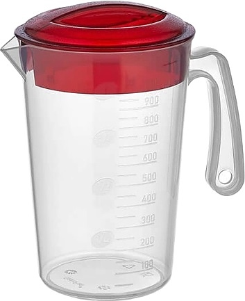 Кувшин мерный Gastroplast GSRHP-03 2 л с крышкой (полипропилен) прозрачный / красный