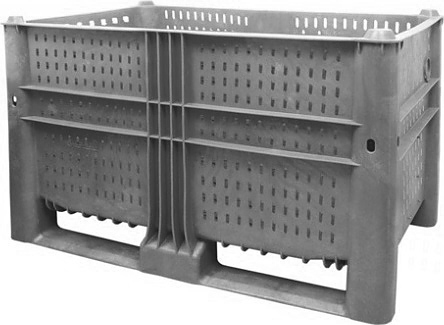 Контейнер ТАРА.РУ 10-080 1200х800х740 мм (перфорированный на полозьях) серый