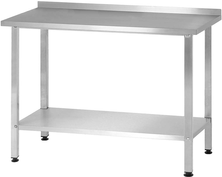 Стол производственный Mecon Norma Ral СПРн 1000х700х860 мм, сплошная полка, ножка профильная, с бортом