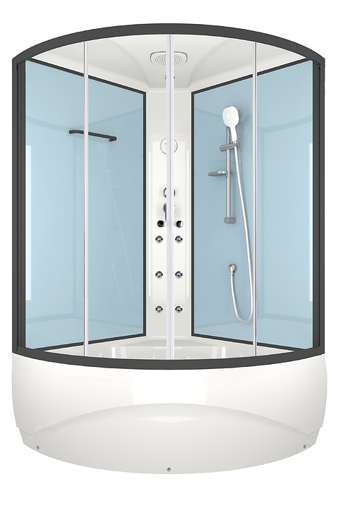 Душевая кабина с гидромассажем и блоком управления Domani-Spa Vitality high DS01V1212HDbCl10 120х120 см