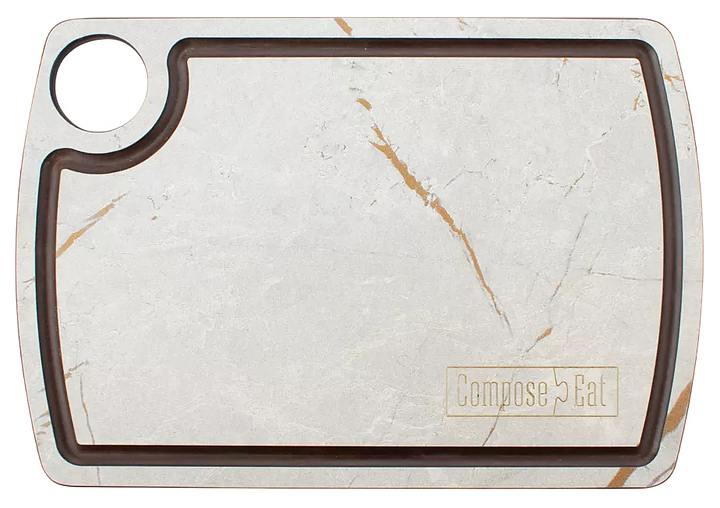 Доска разделочная с желобом ComposeEat Fashion DRJ22150435KL6 22х15 см, мраморный Грейс