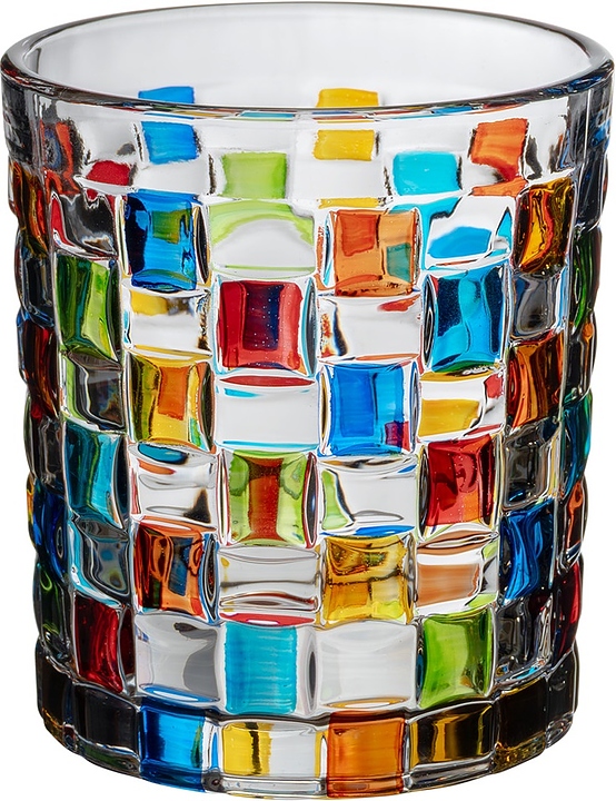 Стакан Олд Фэшн MGline Мозаик 260 мл d=80 мм h=89 мм (хрустальное стекло) цветной