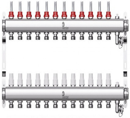 Группа коллекторная Wester W902 0-32-1860 1" ВР/ВР 12 вых 3/4" НР под евроконус с расходомерами
