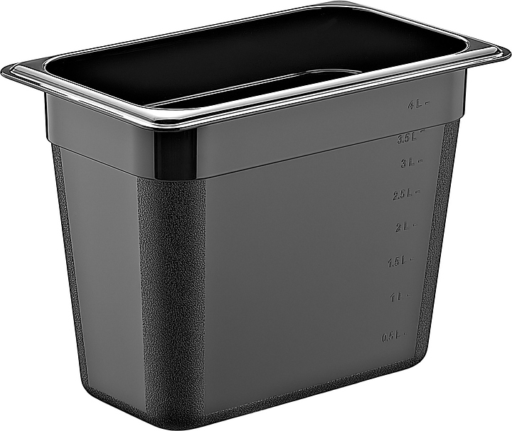 Гастроемкость Gastroplast GNPP-14200/B GN 1/4-200 (265х162х200) 4,5 л полипропилен черная