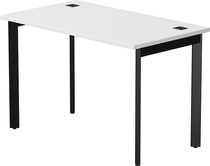 Стол офисный Everprof EVO 1180х670х755 мм (ЛДСП / металл) опоры 45гр, белый / черный