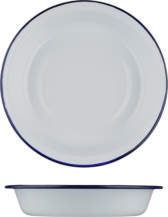 Салатник Sunnex CEP9086 Blue Rim 700 мл d=21 см h=3,9 см (эмалированная сталь)