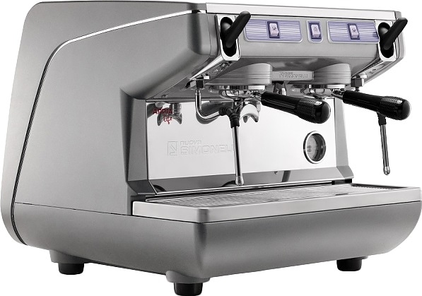 Кофемашина Nuova Simonelli Appia Life Compact 2Gr S серый металлик, высокие группы, экономайзер, полуавтомат