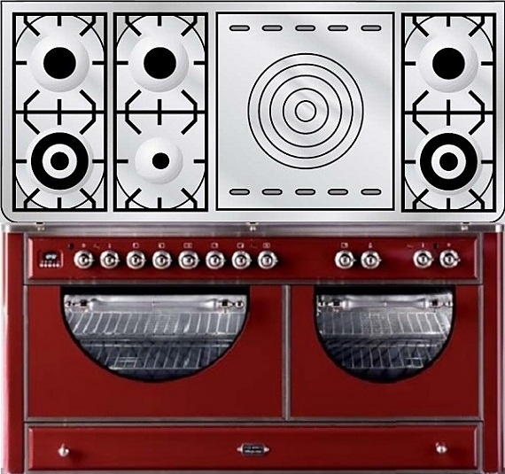 Газовая плита с духовым шкафом ILVE MCA-150SD-VG