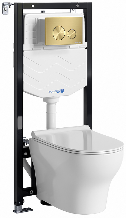 Система инсталляции с унитазом Wasserkraft Aller 10TLT.010.ME.MG02.H001 золото матовое