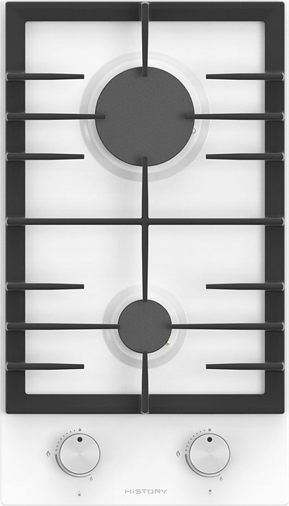 Варочная панель газовая HiSTORY HGE320C FWH белая эмаль