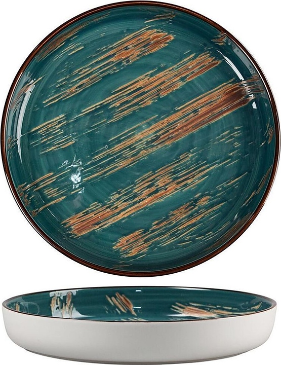 Тарелка с бортом P.L. Proff Cuisine Texture Dark Green 81223438 195х195 мм