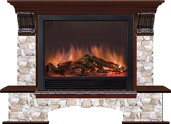 Камин Glenrich Бостон К Sh 33 BL Арбат красное дерево