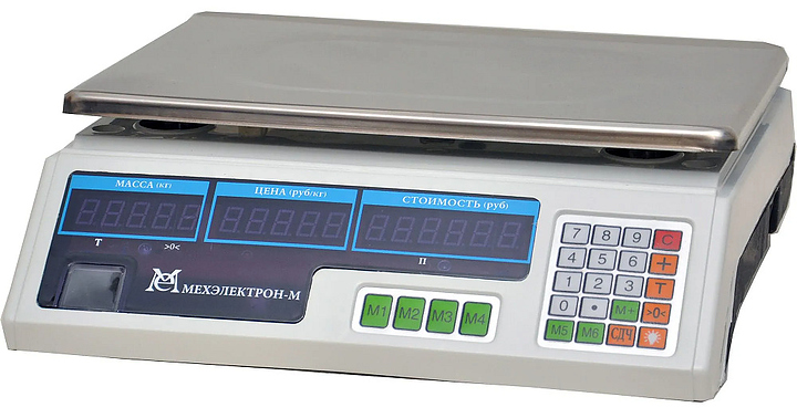 Весы электронные торговые Мехэлектрон-М ВР4900-15-2Д-АБ 06 (LCD) настольные, белый