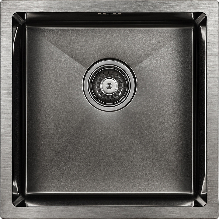 Мойка кухонная Paulmark Gerberg PM214444-GM вороненая сталь
