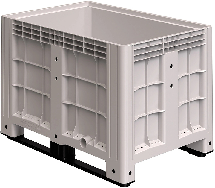 Контейнер iPlast iBOX 11.602 1200х800х800 мм на полозьях, сплошной, светло-серый