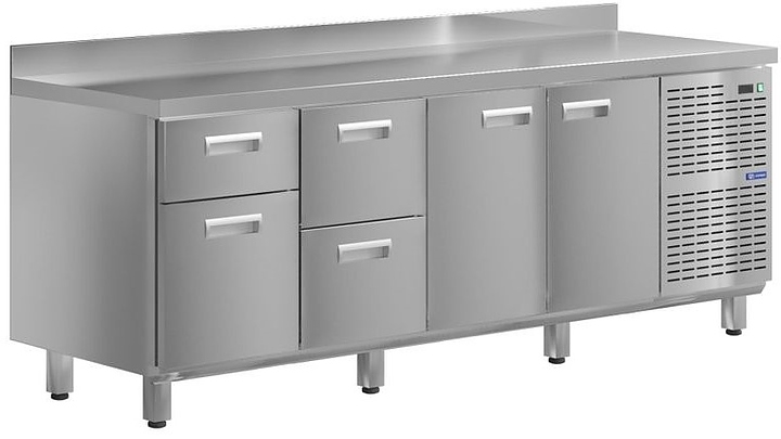 Стол холодильный KAYMAN КСХ-4211/70 (2 двери, 4 ящика)