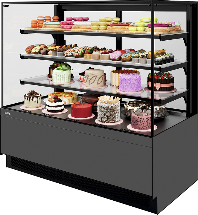 Витрина кондитерская Chilz VETE II KUB LUX 130 серый матовый, металлик