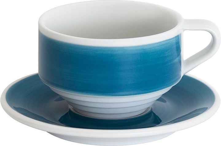 Кофейная пара Loveramics Deco C118-021BBP/C118-038BBP 220 мл (фарфор) голубая (blue handpaint)