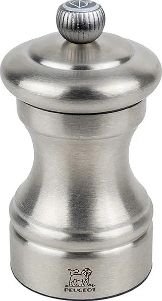 Мельница для соли Peugeot Bistro Chef 33040, 100 мм, нержавеющая сталь / металлический измельчитель, серебро