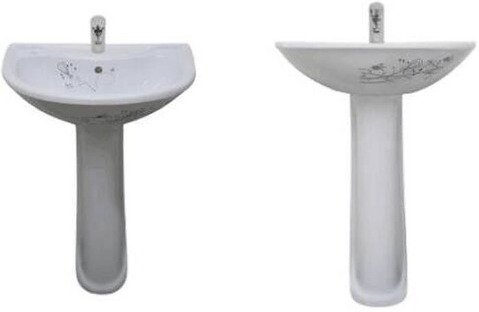 Раковина с пьедесталом Оскольская керамика Престиж 63 с 1 отв. под смеситель, цветы