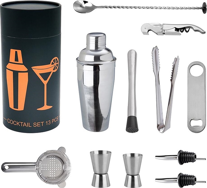 Набор для приготовления коктейлей подарочный P.L. Barbossa CTST0002 B'Guys 13 предметов (нерж. сталь) в тубе