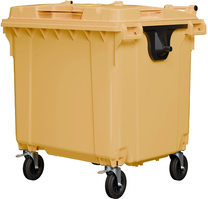 Контейнер для мусора iPlast 22.C19.TL 1100 л крышка TwinLid, желтый