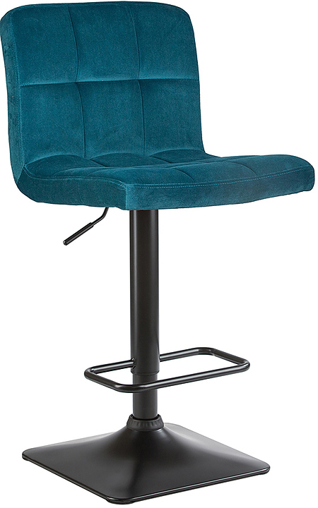 Стул барный DOBRIN 5018-LM-N DOMINIC (морская волна велюр, черный) 2 шт.