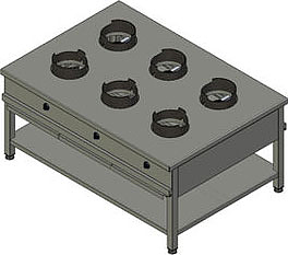 Плита газовая Вулкан KSW 06 8165 WOK