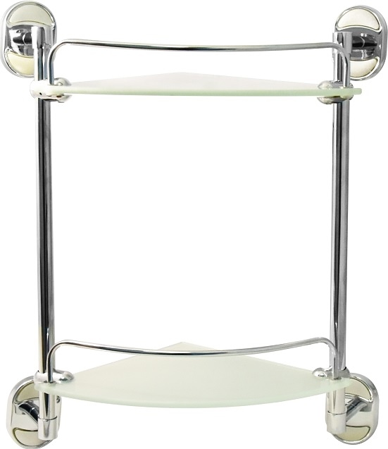 Полка Puff Solinne 2552.392 Element 2-ярусная угловая (металл / стекло матовое) хром / сатин