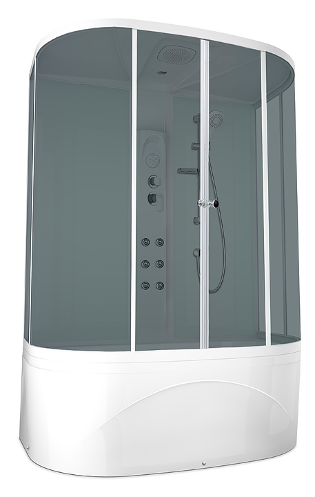 Душевая кабина с гидромассажем и блоком управления Domani-Spa Neat high DS01N158HWT10 150х80 см