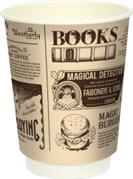 Стакан бумажный Флексознак 300 мл Magic News крафт (400 шт.)