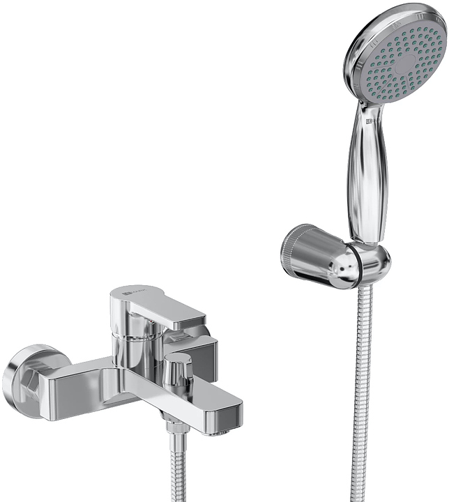 Смеситель для ванны и душа LEMARK Aura LM0614CH с коротким изливом, хром