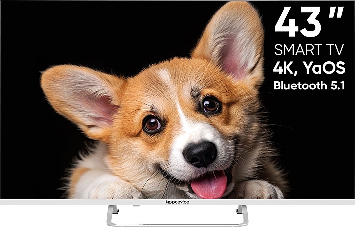 Телевизор Topdevice 43" CS03 4K UHD, Smart TV YaOS (TDTV43CS03U_WE) белый