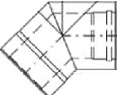 Отвод коаксиального дымохода Karma 45 ° для камина STYLE D100/150