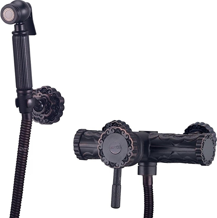Смеситель для биде с гигиеническим душем LEMARK Jasmine LM6618ORB черная бронза